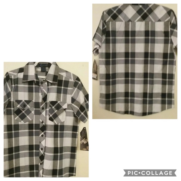 Street Rules Button Down Size 10/12 M Short Sleeve - Picture 2 of 4